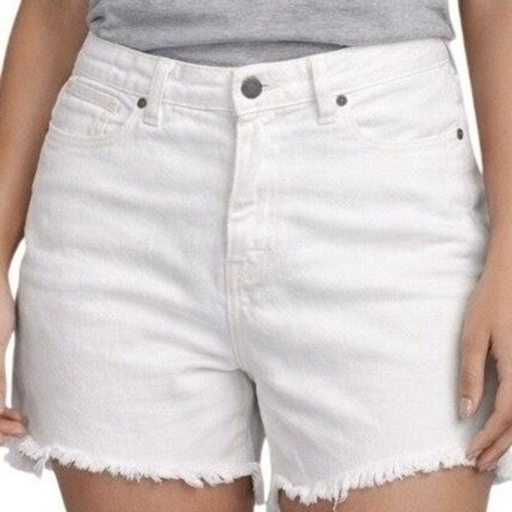 PAIGE‎ Jimmy Jimmy White Denim Shorts 28 Boyfriend Cutoff Coastal Cowgirl Summer